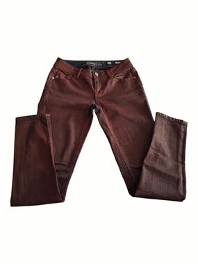 Miss Me Burgundy Red Denim Jeans Waist Detail